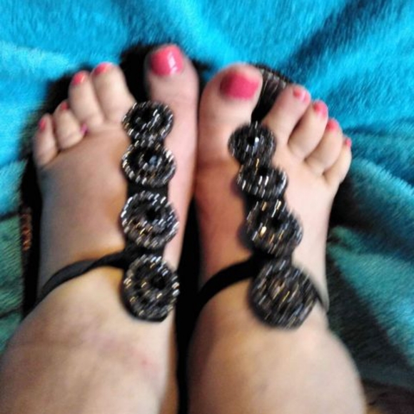 SAM EDELMAN CLASSY BLINGY MEDALLION RHINESTONE STRAPPY FLAT SANDALS DRESSY FANCY - Picture 10 of 10